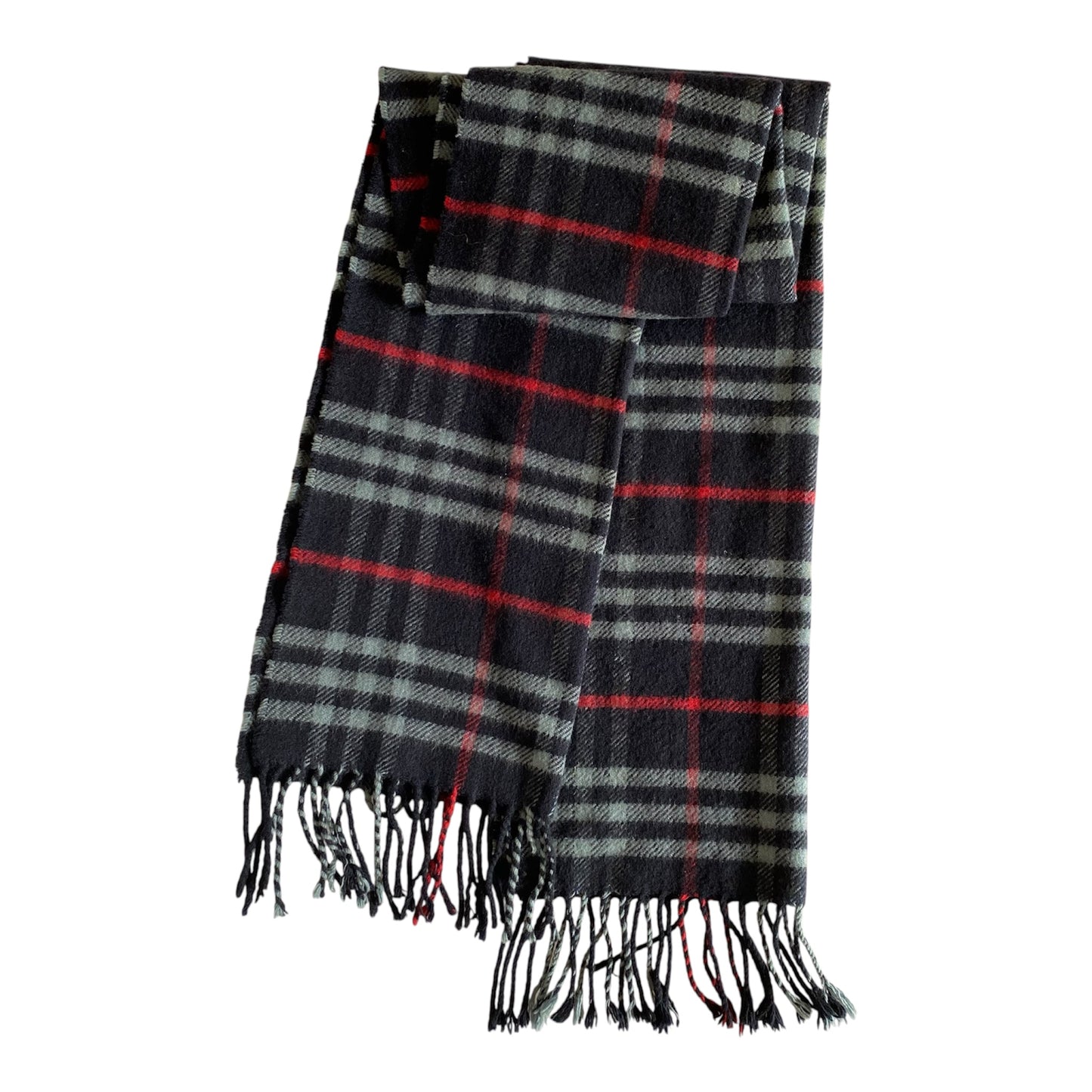 Burberry classic check cashmere scarf Authentic with COA 51x12.3