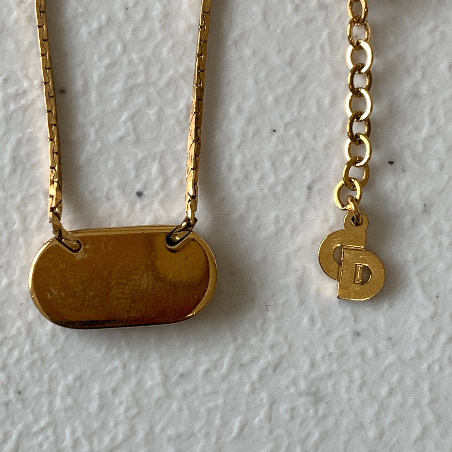 Dior CD letter gold plated adjustable necklace Authentic with COA