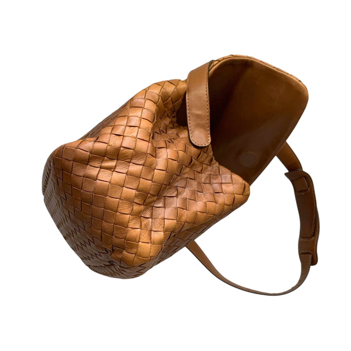 Bottega veneta brown intrecciato leather shoulder bag authentic with COA