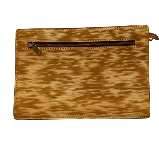 Louis Vuitton yellow Epi leather clutch MI864 bag Authentic with COA