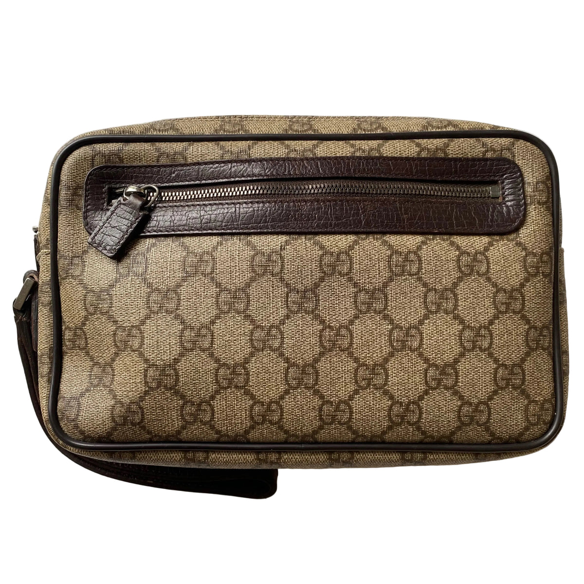 Gucci monogram unisex wristlet clutch bag Authentic with COA 9.8x6.7x2