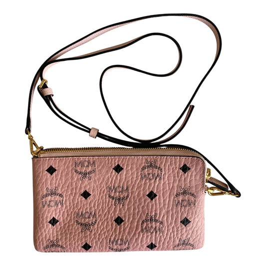 MCM pink visetos belt bag crossbody bag Authentic with COA