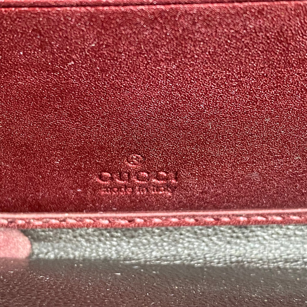 Gucci monogram guccissima burgundy leather zip around wallet Authentic with COA 7.5x4