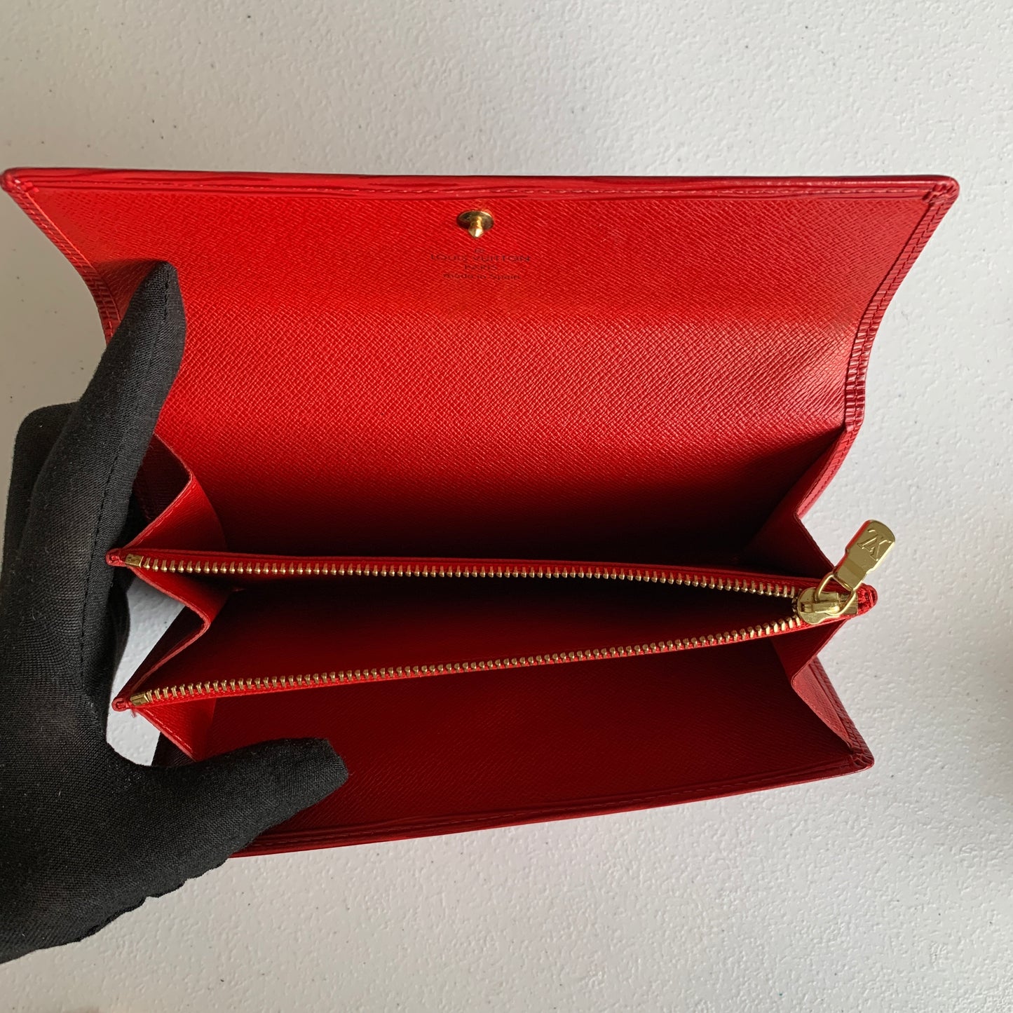 Louis Vuitton red Epi leather long wallet CA1002 authentic with COA