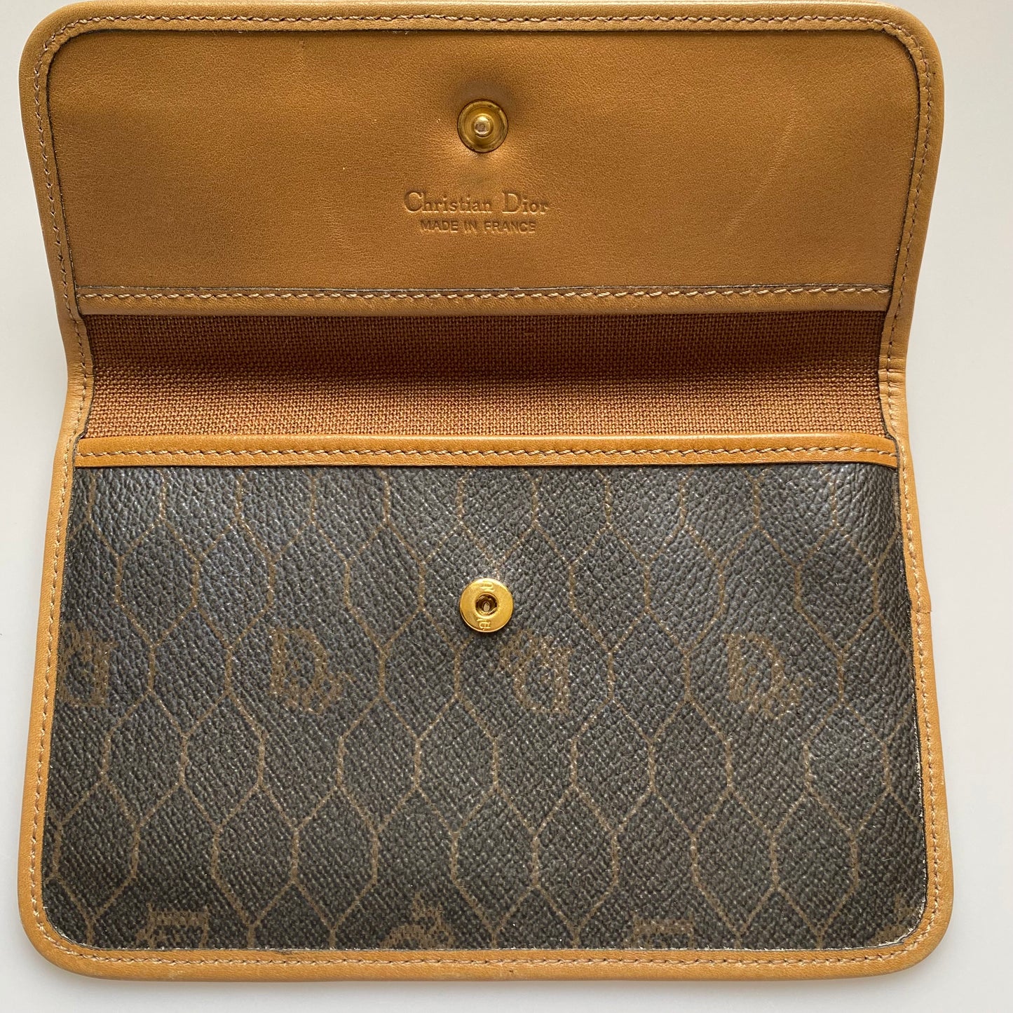 Dior vintage honeycomb pouch wallet Authentic with COA 6x4