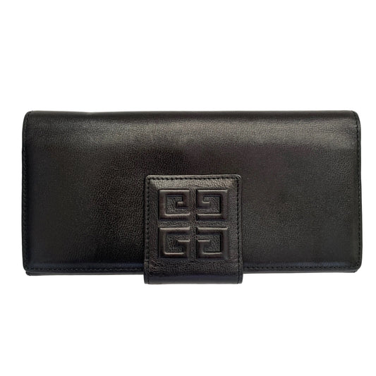 Givenchy 4G logo black leather long wallet Authentic with COA 7.5x3.7