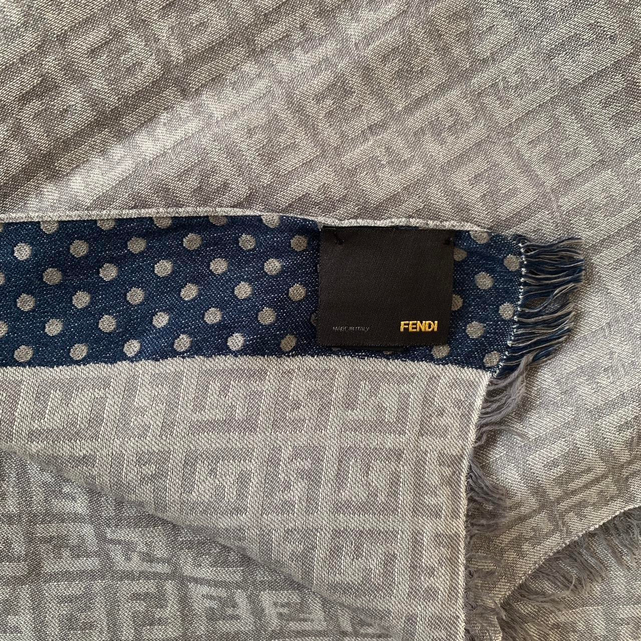 Authentic FENDI unisex All Season monogram silk and cotton scarf