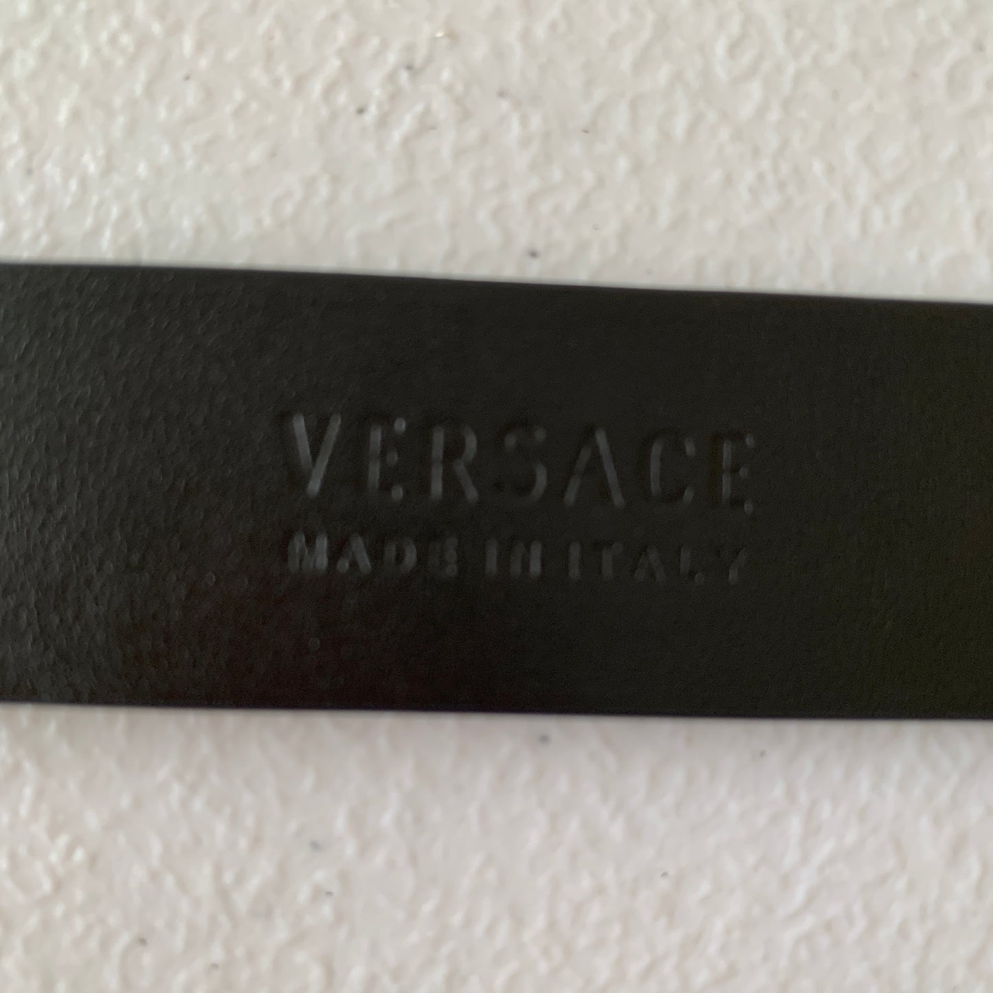 Versace young Medusa navy leather belt size L authentic with COA