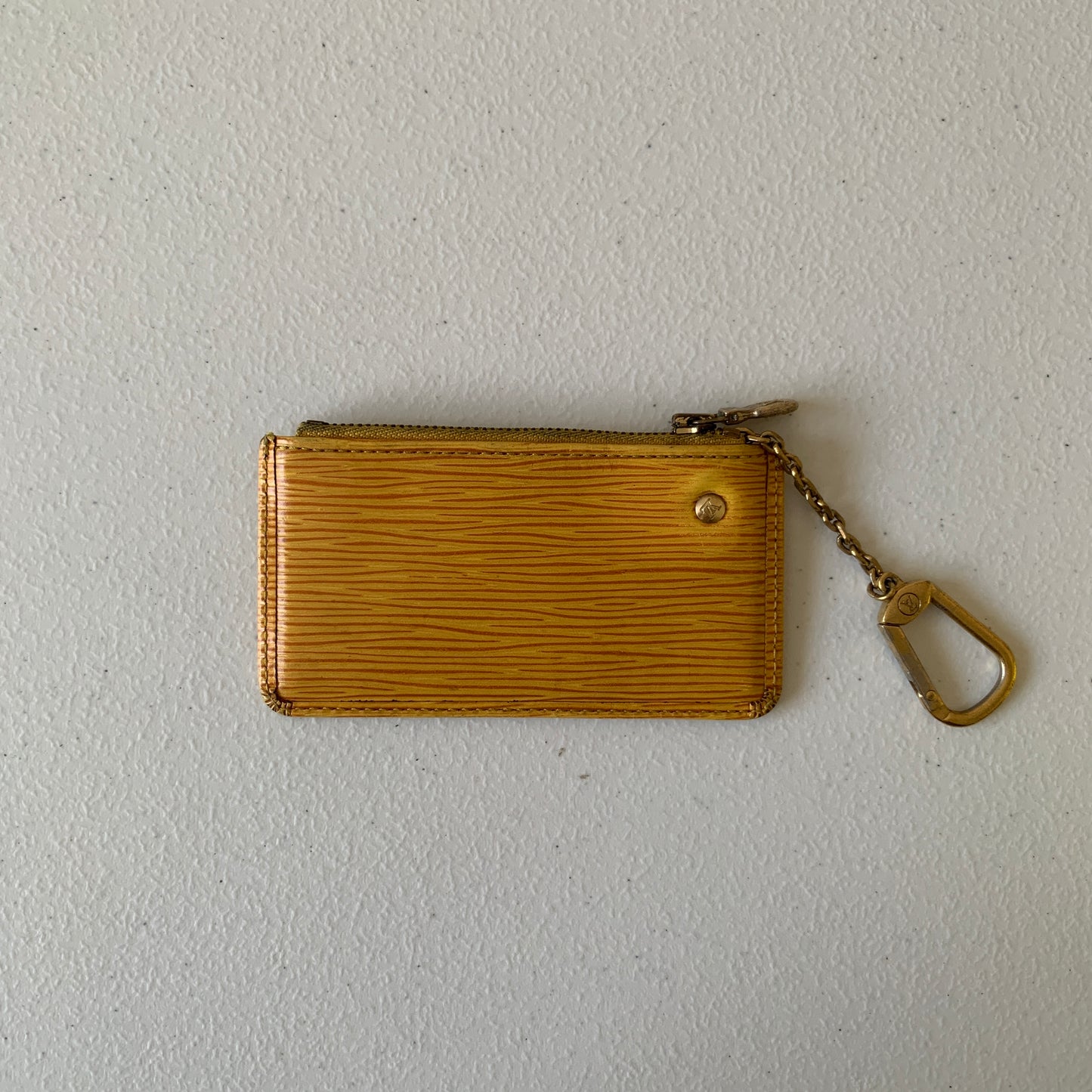 Louis Vuitton yellow Epi leather key pouch CA0997 authentic with COA 5x3