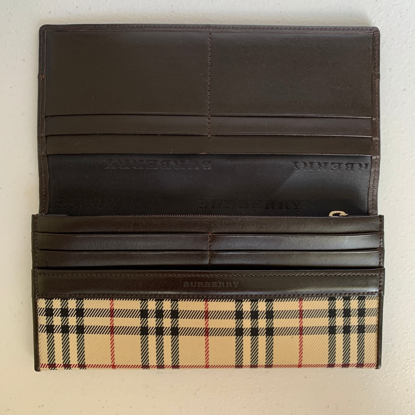 Burberry classic check long wallet authentic with COA