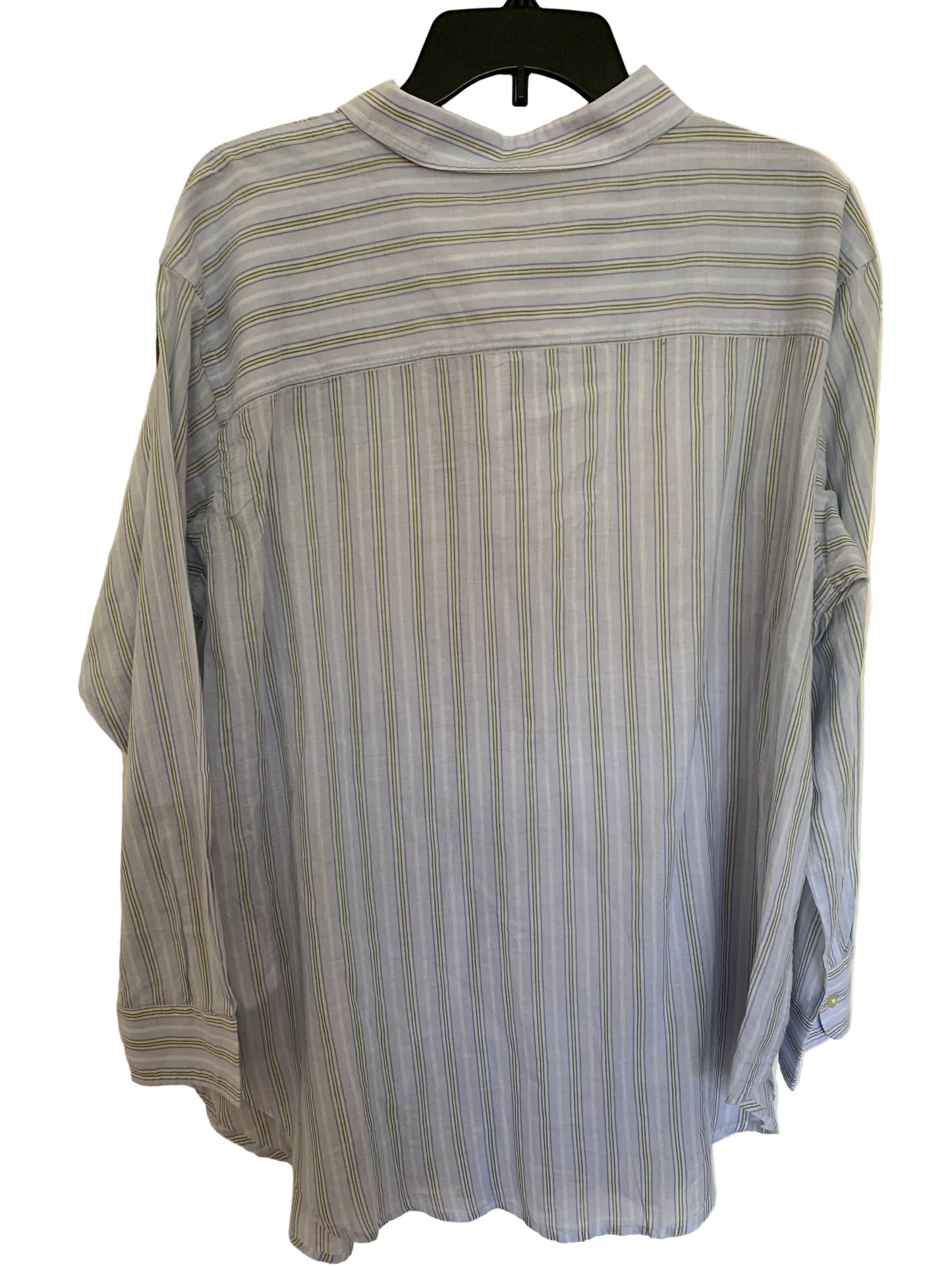 Lauren Ralph Lauren Women’s NWT plus size 1X blue stripe embroidered shirt