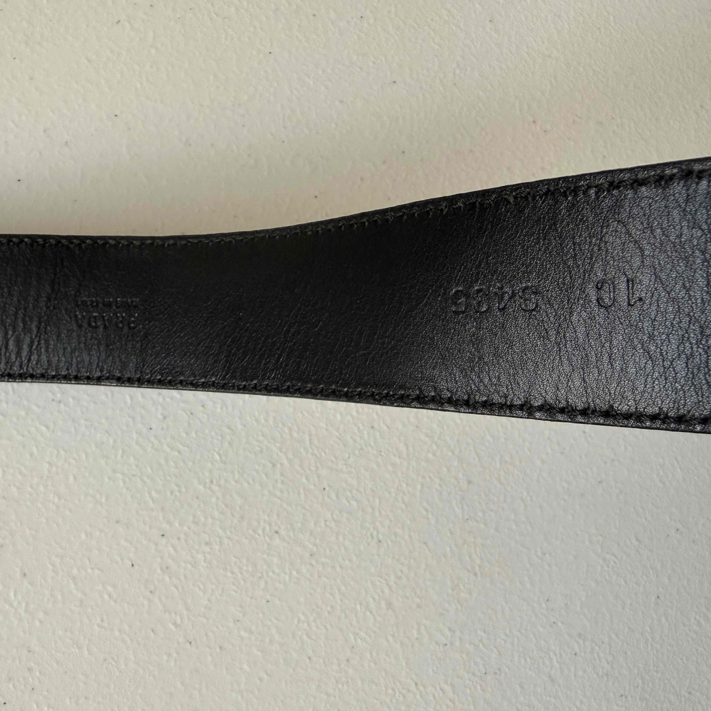 Prada heart triangle logo black leather belt authentic with COA 90 cm 36”