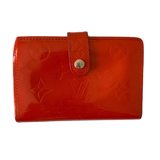 Louis Vuitton vernis monogram orange wallet MI1023 authentic with COA