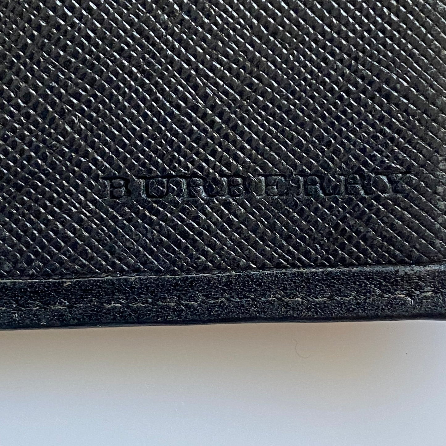 Burberry classic check black leather long wallet Authentic with coa