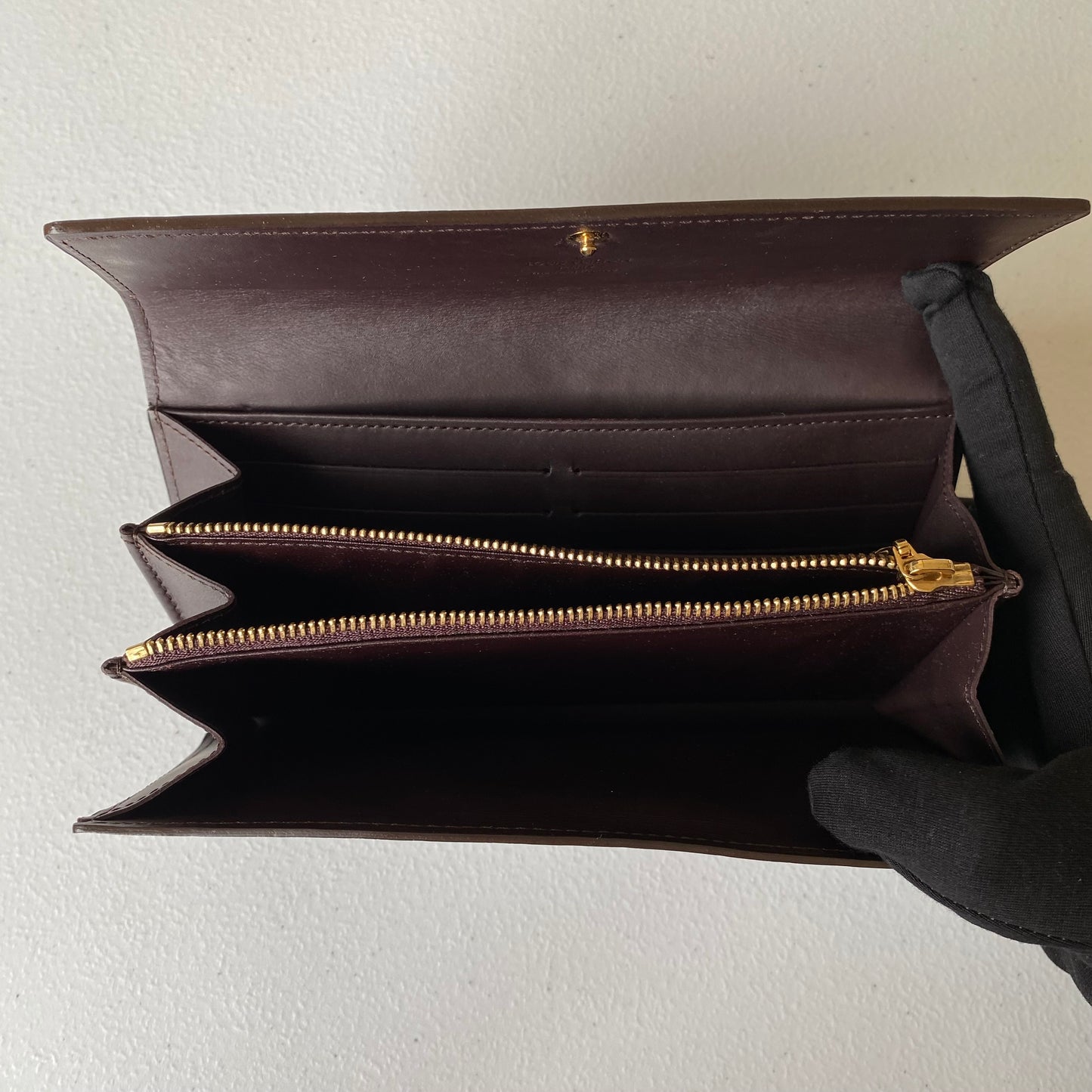 Louis Vuitton armarante vernis Sarah long wallet th2097 authentic with coa box dusty