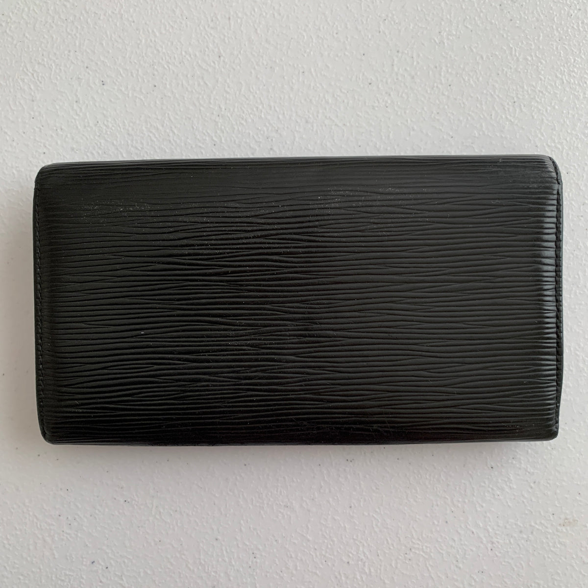 Louis Vuitton black Epi leather long wallet SR0045 Authentic with COA7.5x4.3