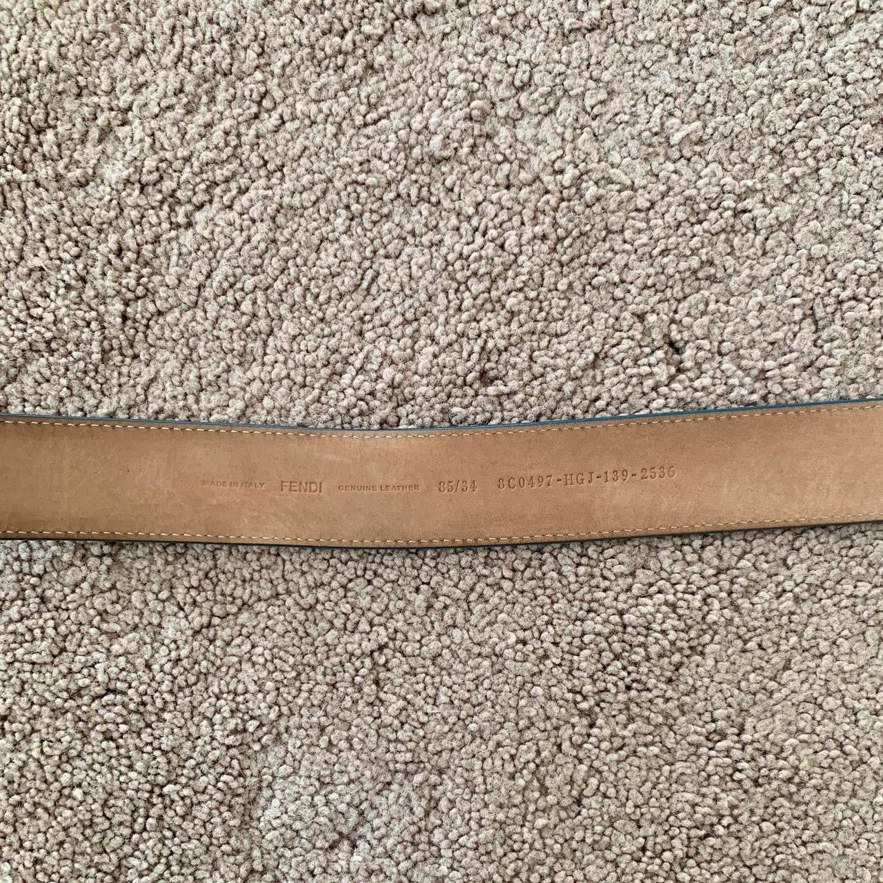 Authentic FENDI Women’s FF gold buckle blue leather belt