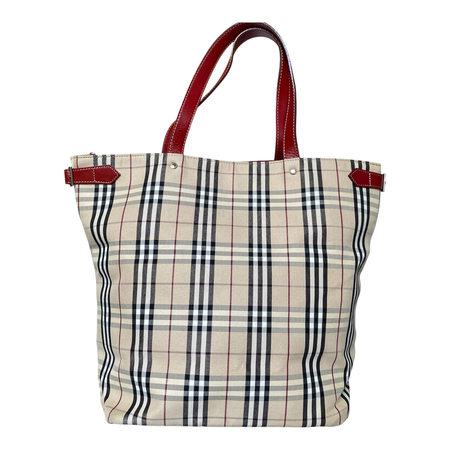 Burberry classic check tote bag handbag Authentic with COA 16x12.5x6