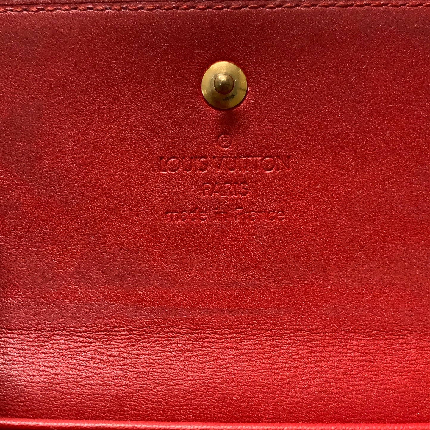 Louis Vuitton red vernis monogram trifold compact wallet TH0042 Automatic with COA