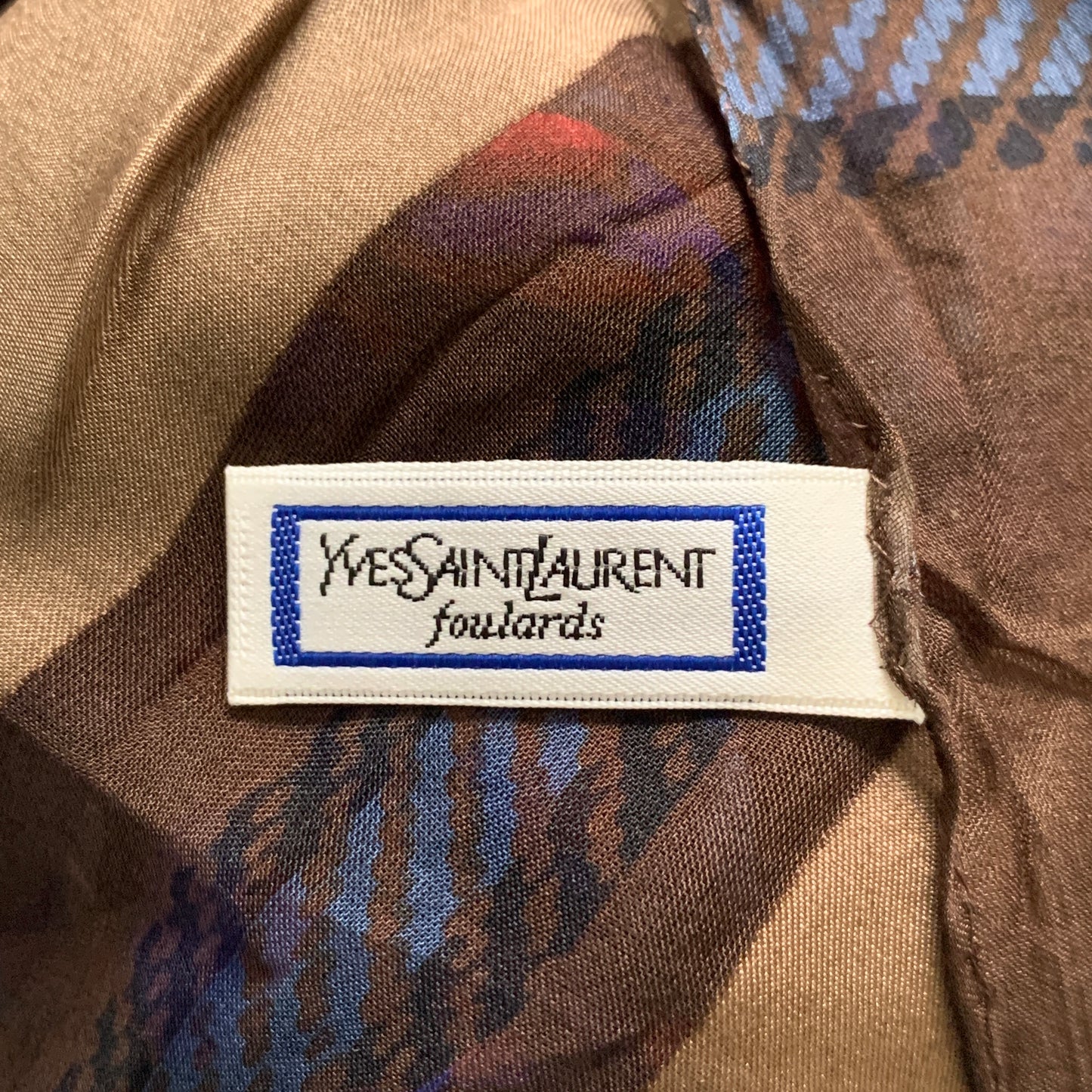 Yves Saint Laurent YSL logo pure silk long scarf Authentic with COA 67 length 23 inch width