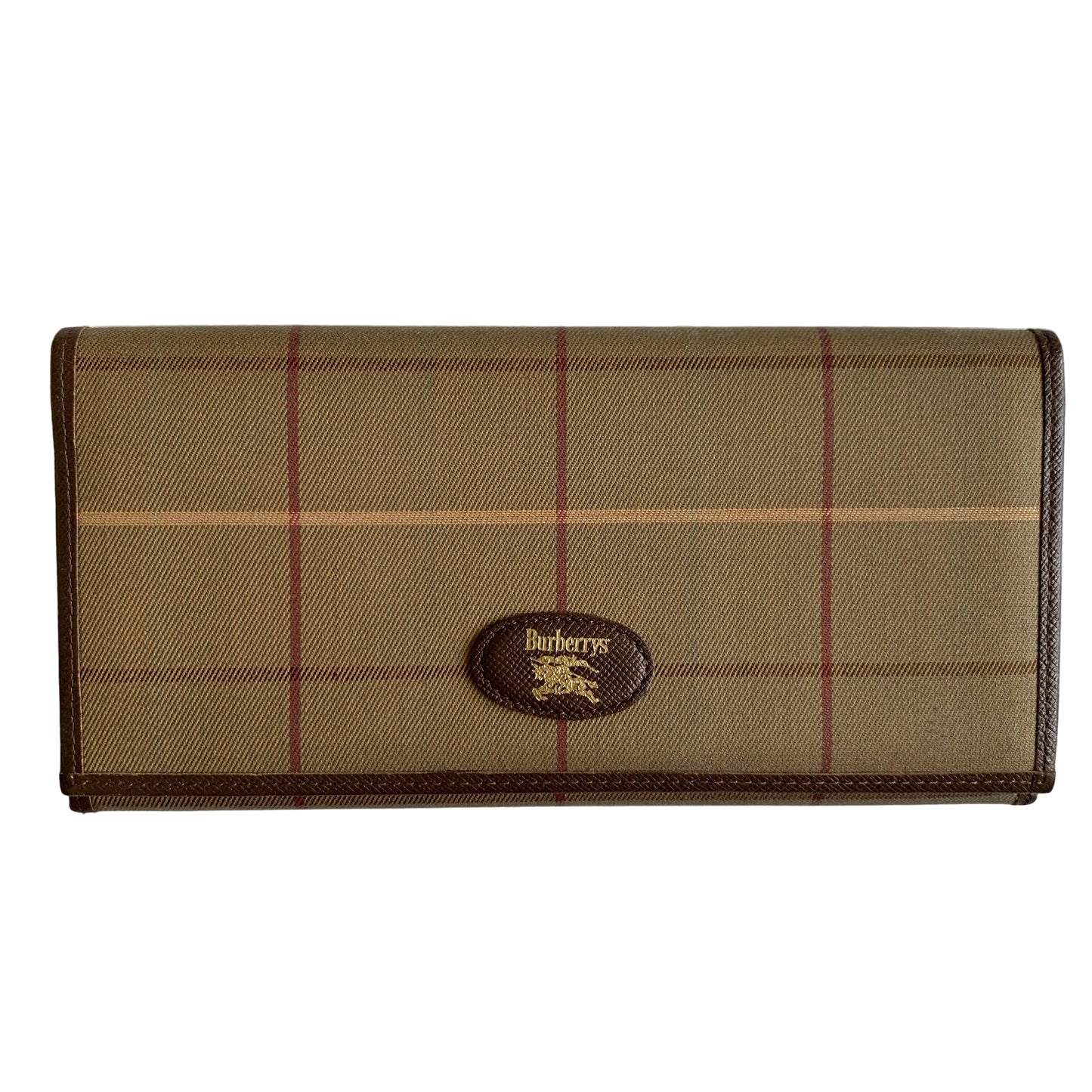 Burberry vintage check long wallet authentic with COA 7.2x3.5