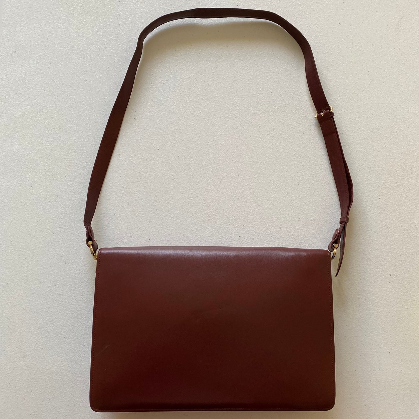 Cartier burgundy leather crossbody shoulder bag Authentic with coa 12x8.5x3.5