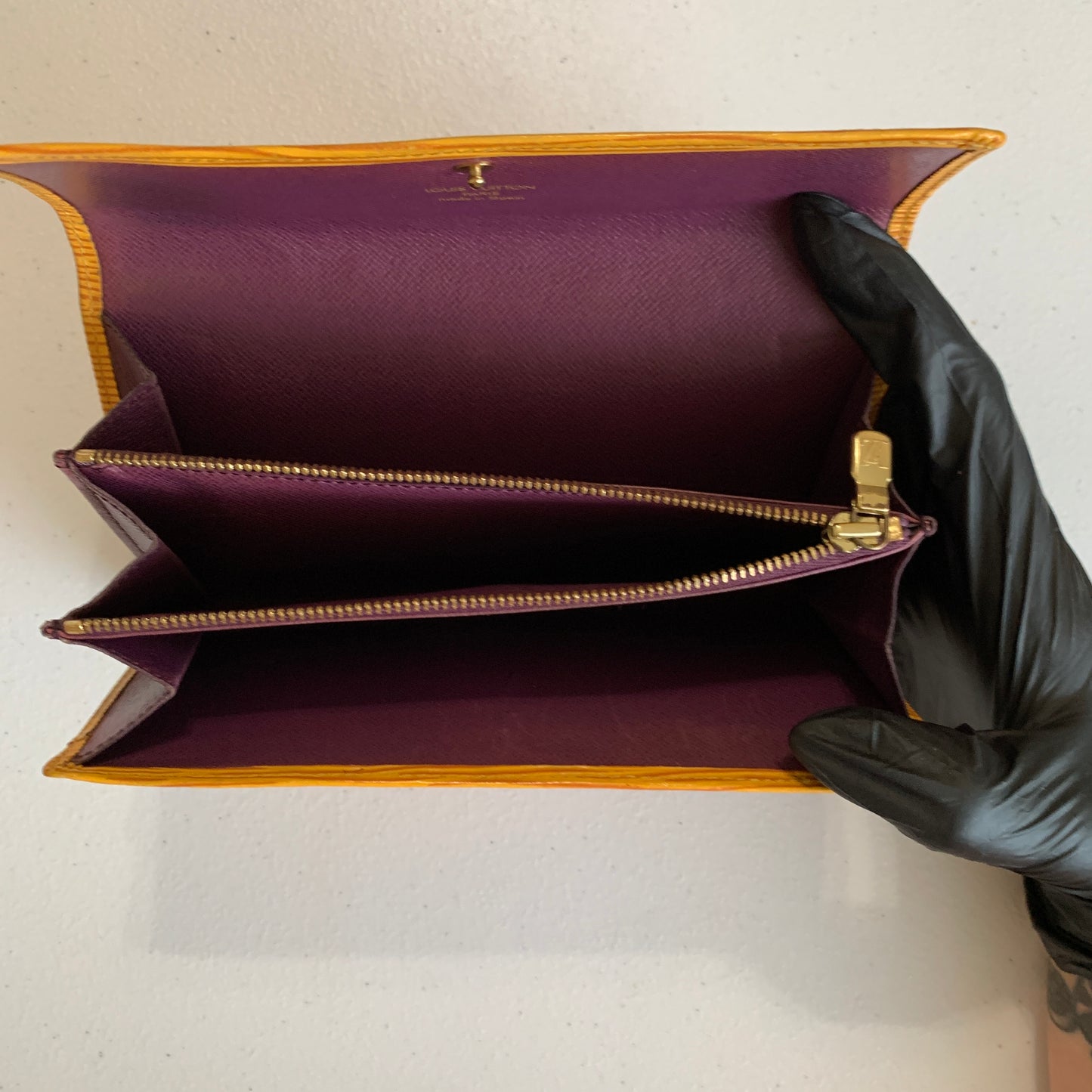 Louis Vuitton yellow Epi leather long wallet CA0926 authentic with COA