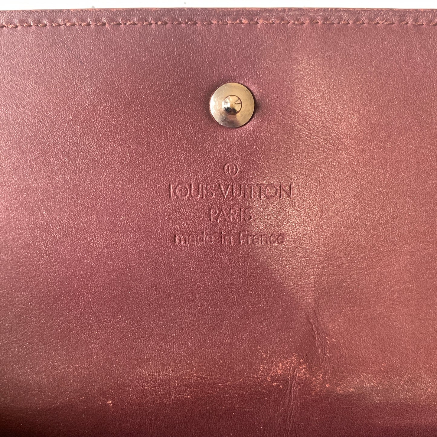 Louis Vuitton monogram Sarah matt burgundy long wallet TH0052 Authentic with COA box dusty