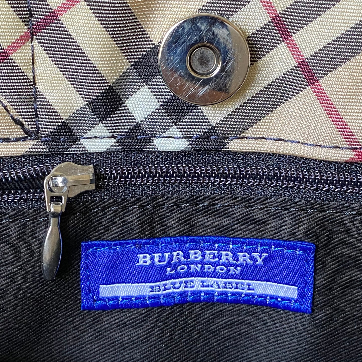 Burberry nova check denim tote bag handbag Authentic with COA