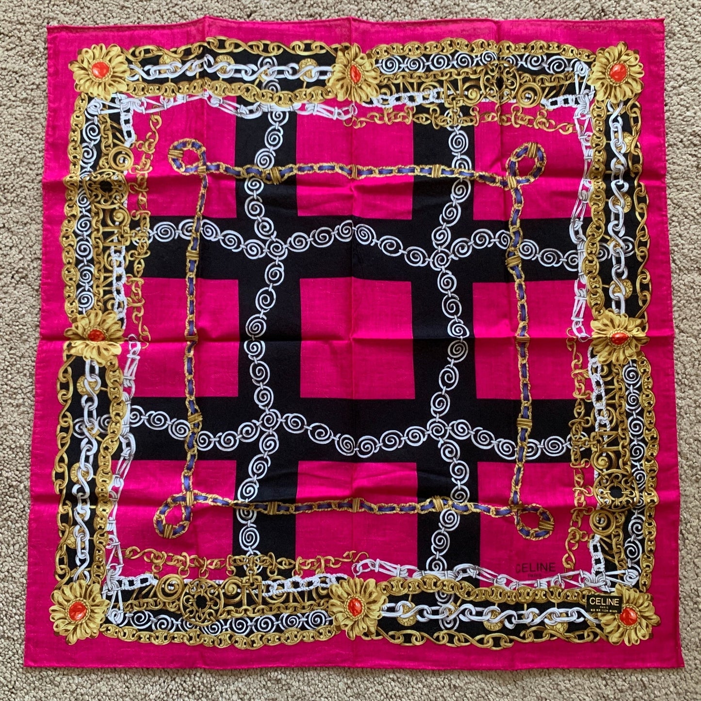 Celine New unused cotton scarf handkerchief foulard