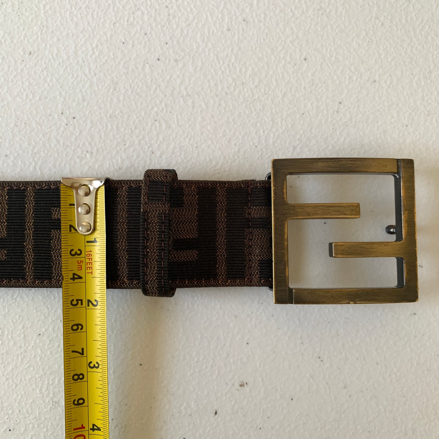Fendi zucca monogram unisex belt Authentic with COA size 36 inch 90 cm