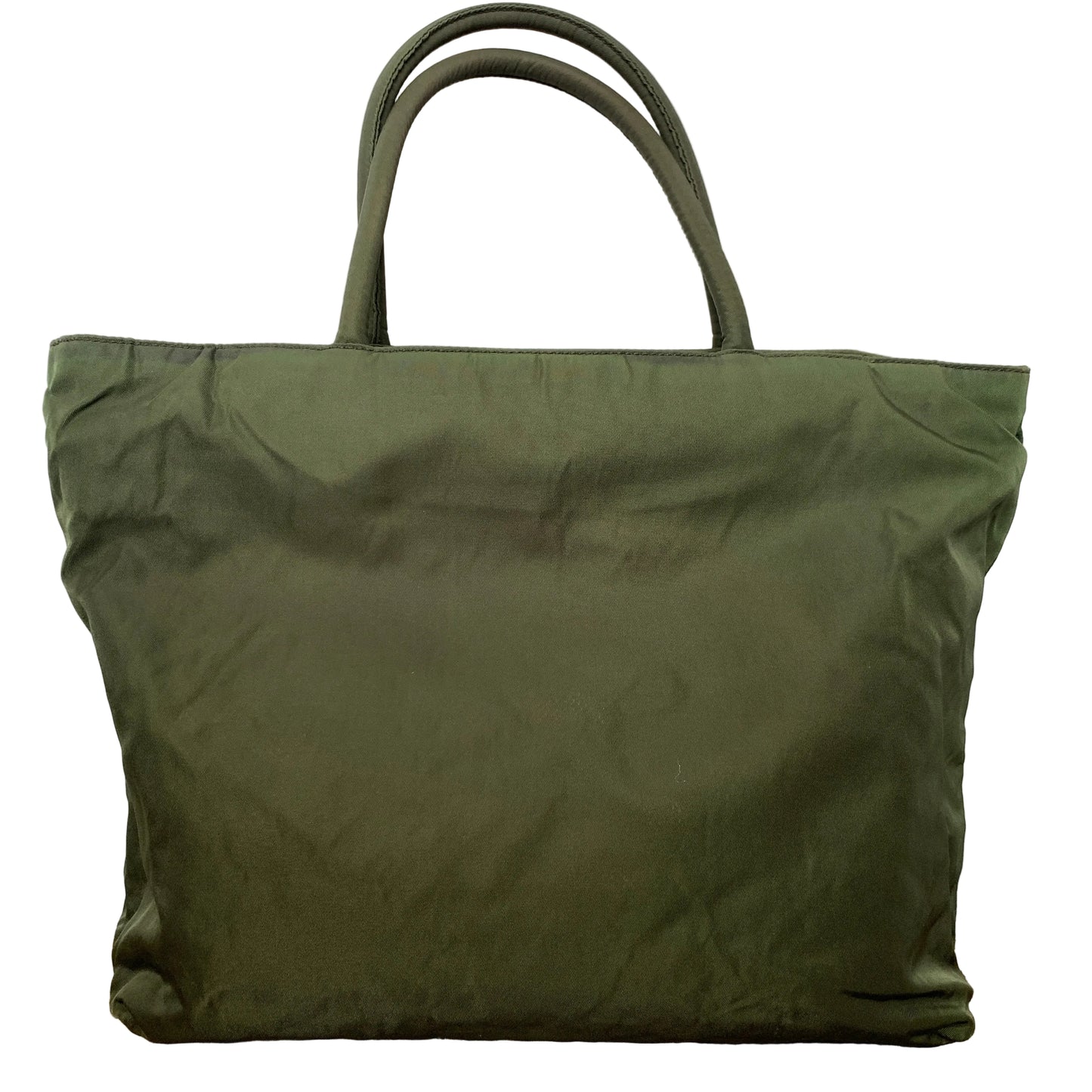 PRADA green triangle logo nylon shoulder bag Authentic with COA