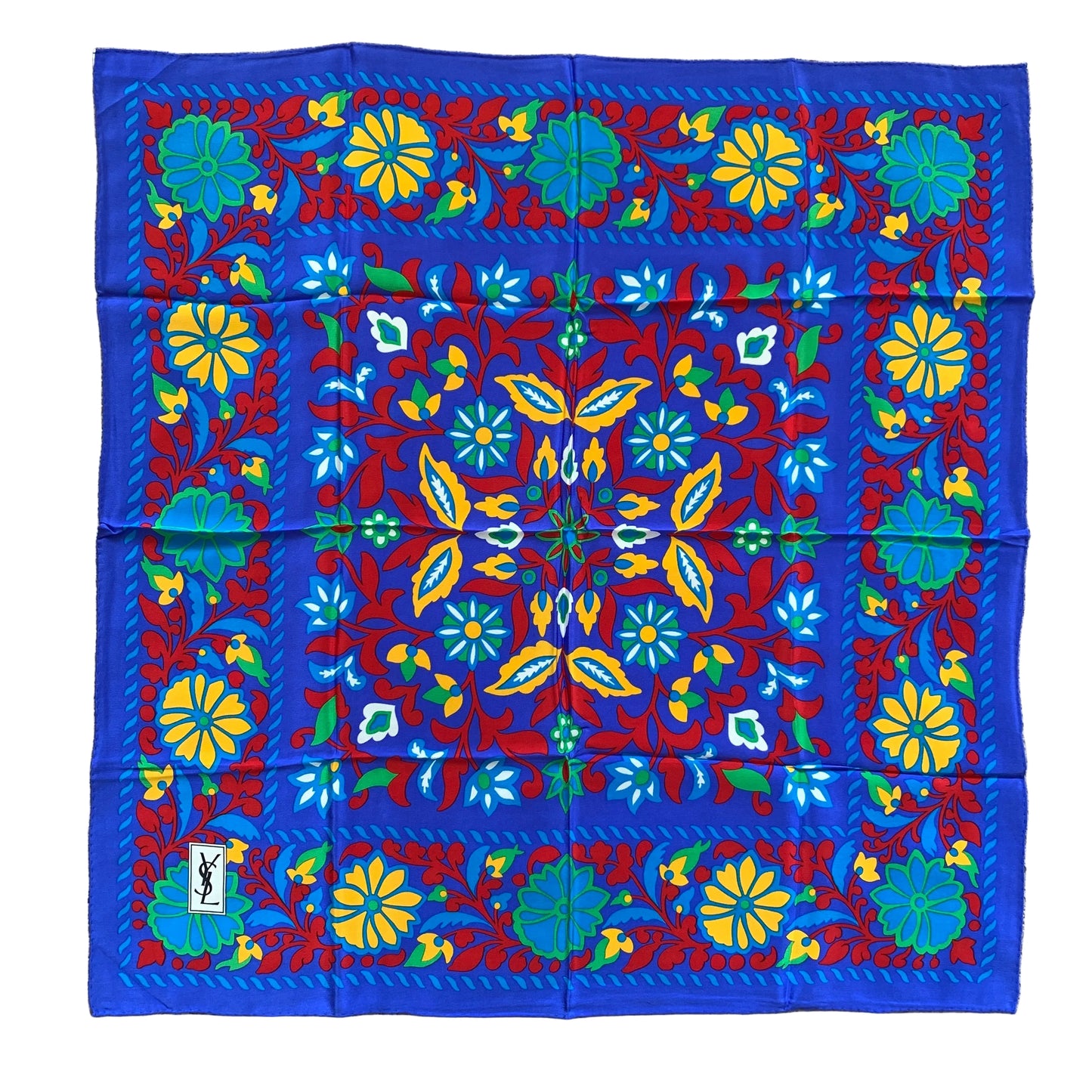 Yves Saint Laurent silk scarf Authentic with COA 26.5 inch length