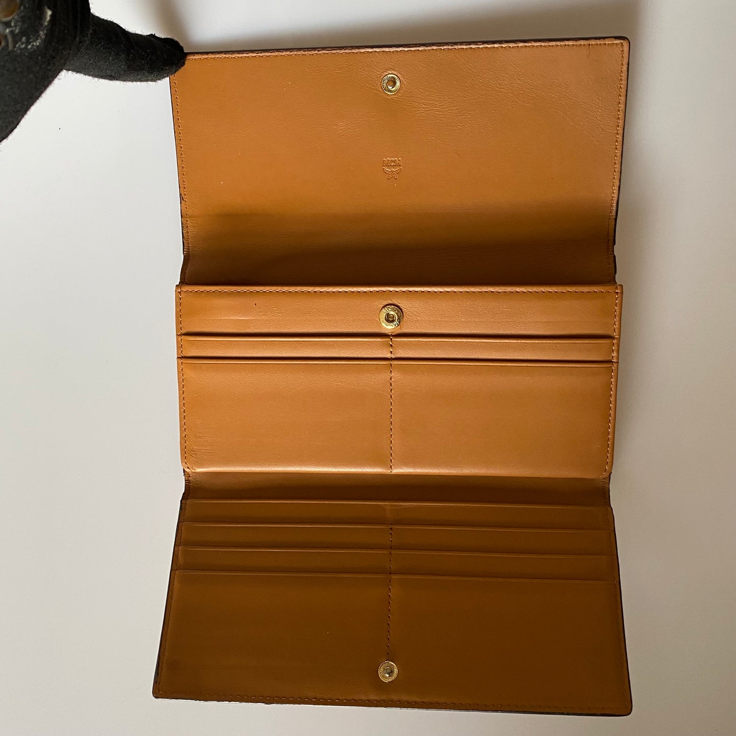 MCM cognac long wallet Authentic with COA