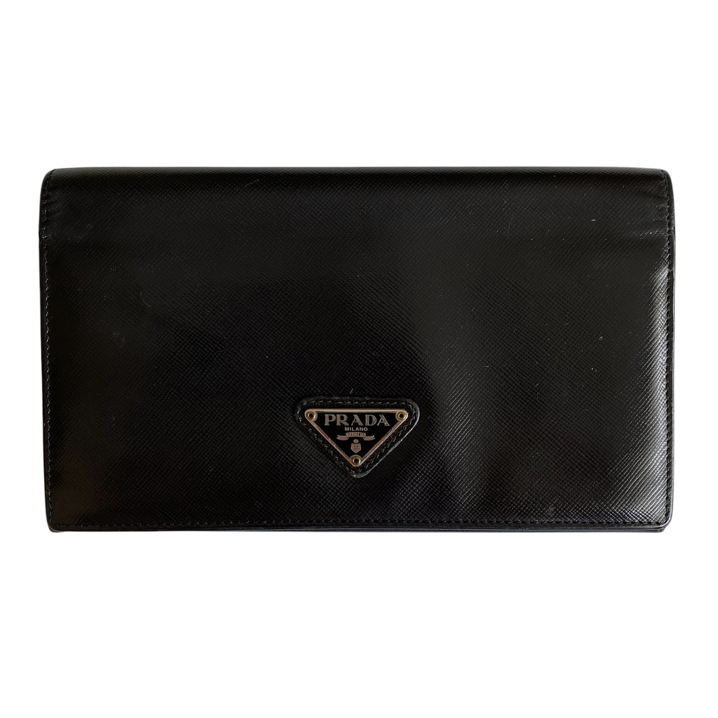 PRADA saffiano leather long wallet authentic with coa