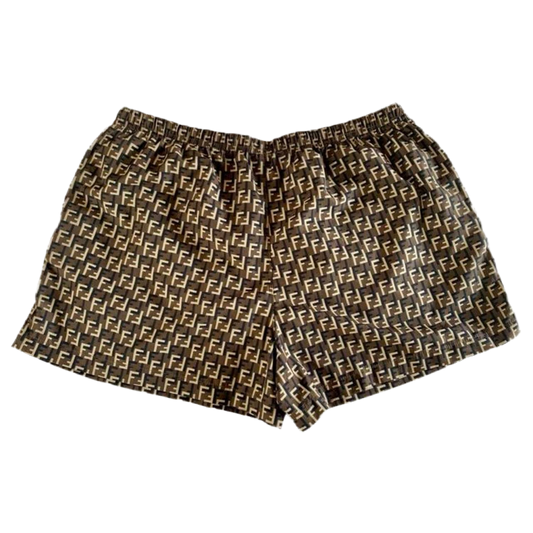 Authentic Fendi FF monogram men's swim trunks