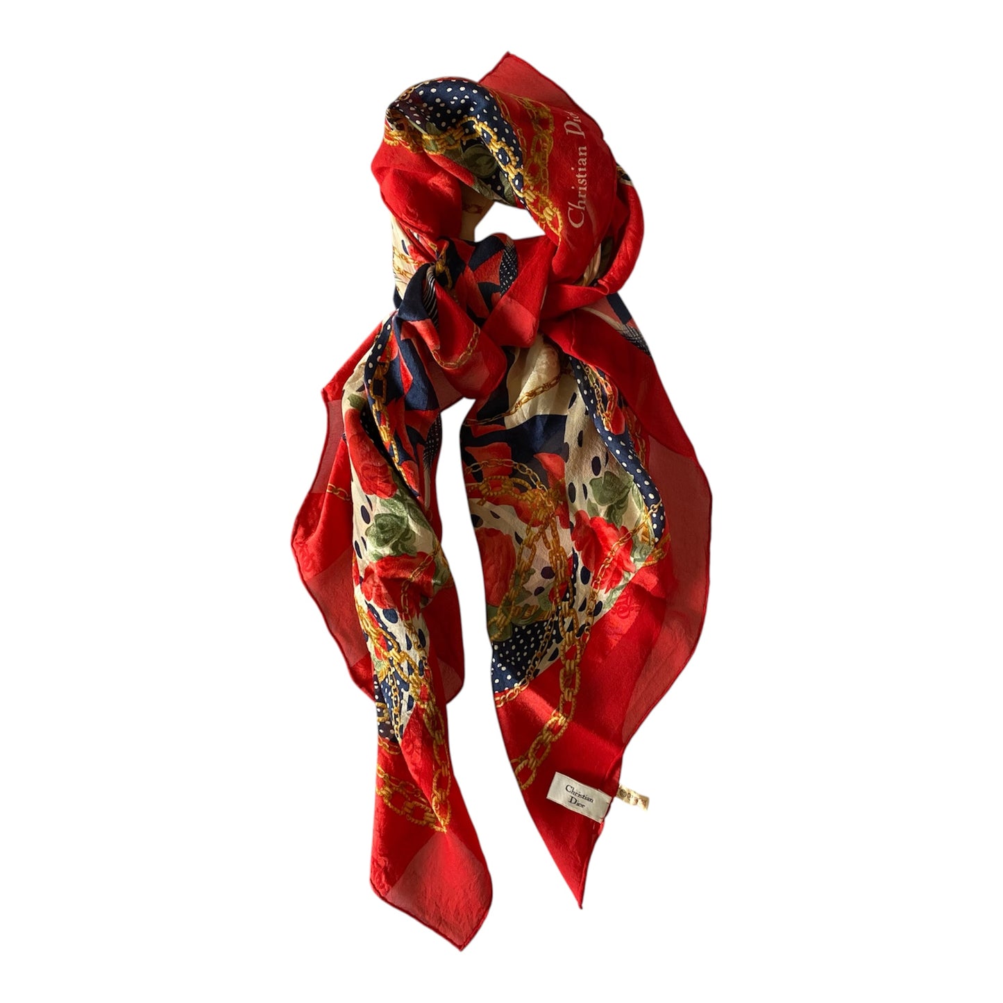 Dior large silk scarf Authentic with COA 31.5 inch