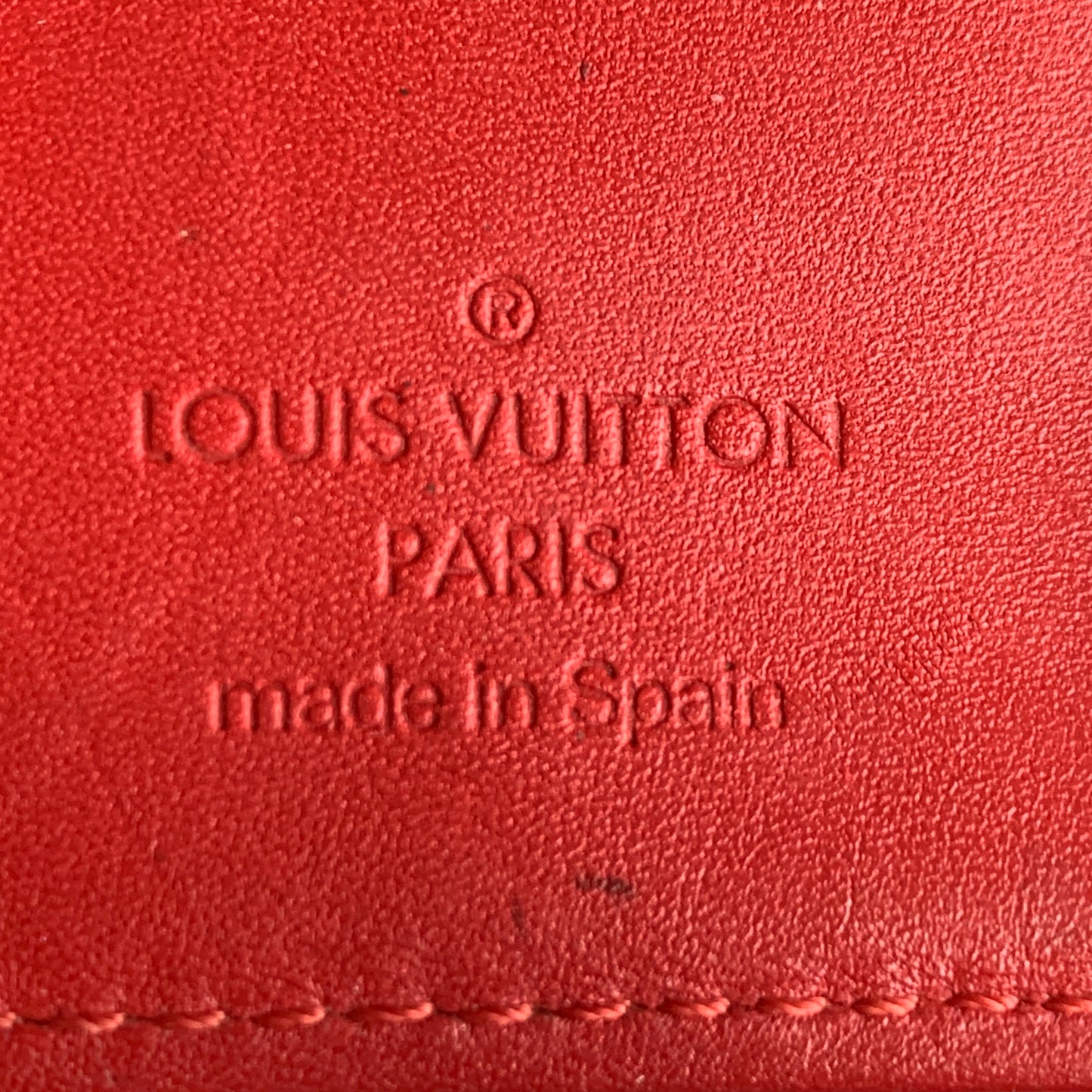 Louis Vuitton red monogram vernis Agenda CA0093 authentic with COA