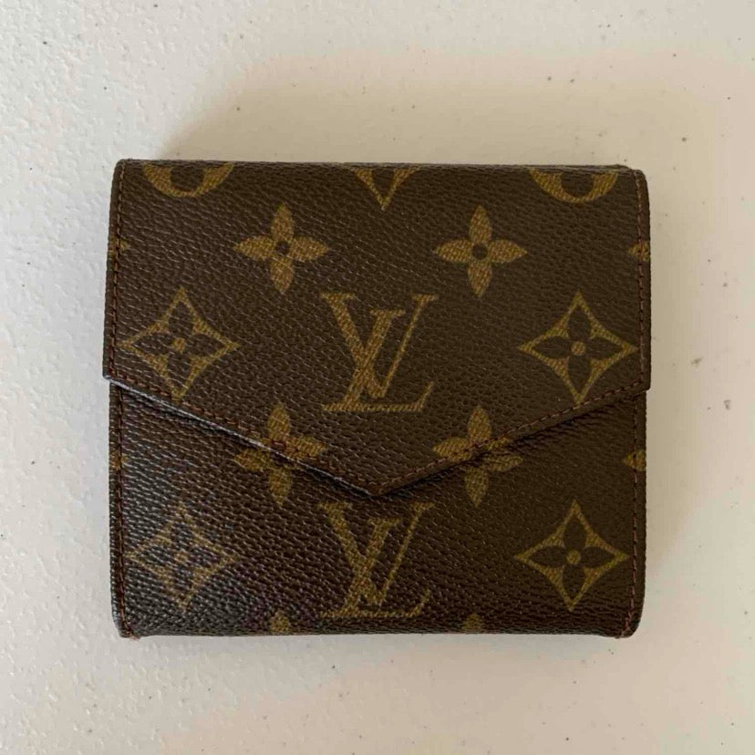 Louis Vuitton unisex monogram trifold compact wallet authentic with COA