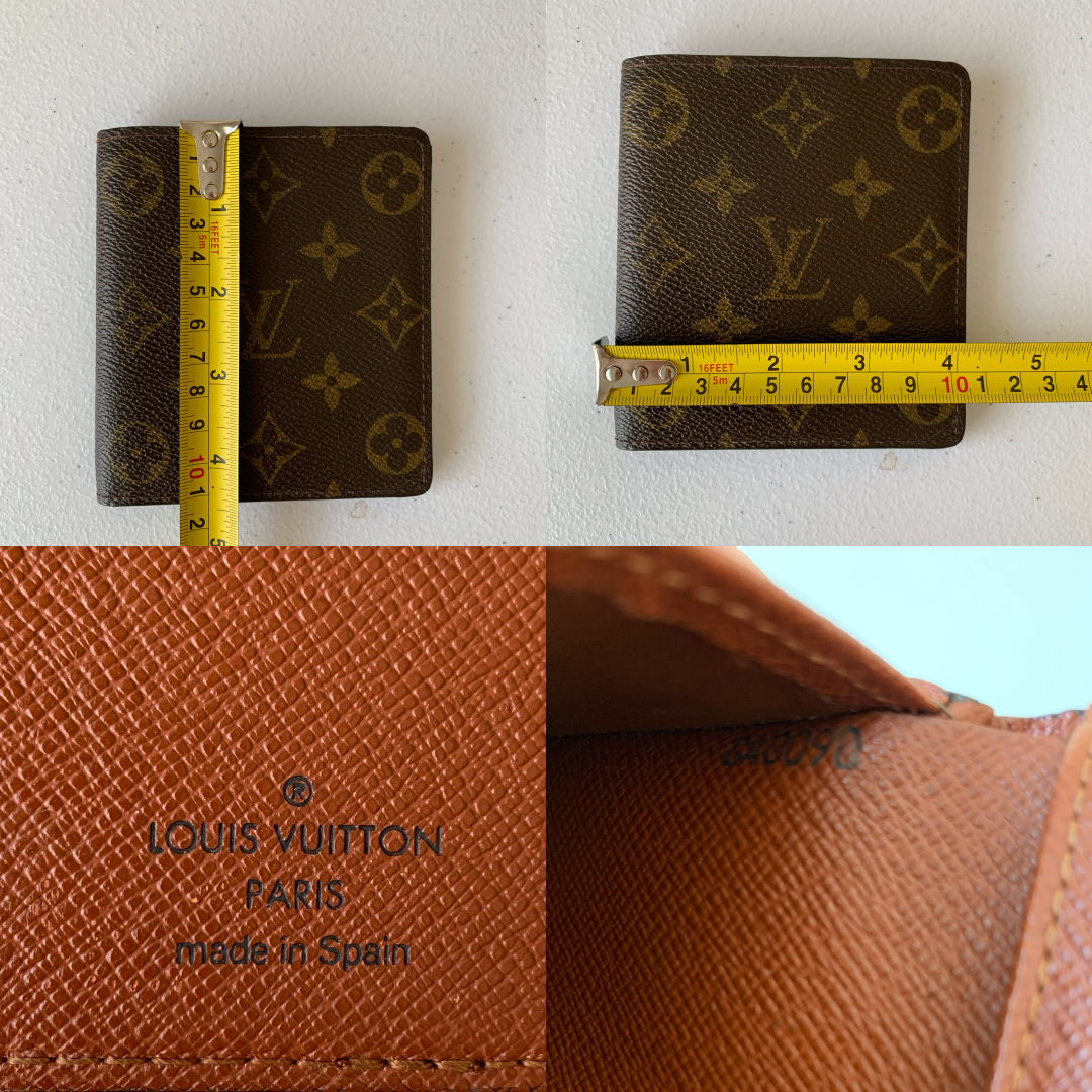 Louis Vuitton monogram men’s bifold Wallet ca0090 authentic with COA