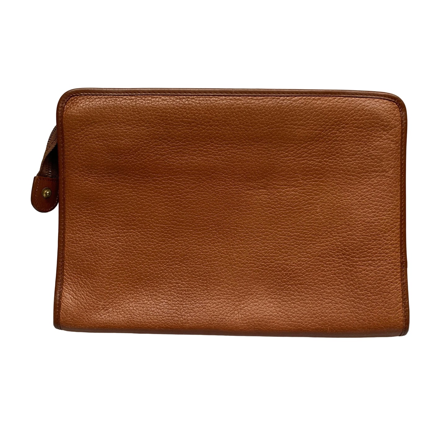 Burberry vintage brown leather clutch bag Authentic with COA 10.7x7.6