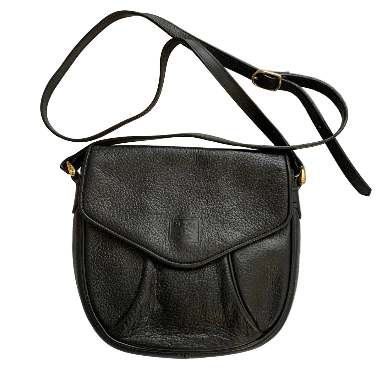 Burberry black leather crossbody bag Authentic with COA 8.7x7.8x2