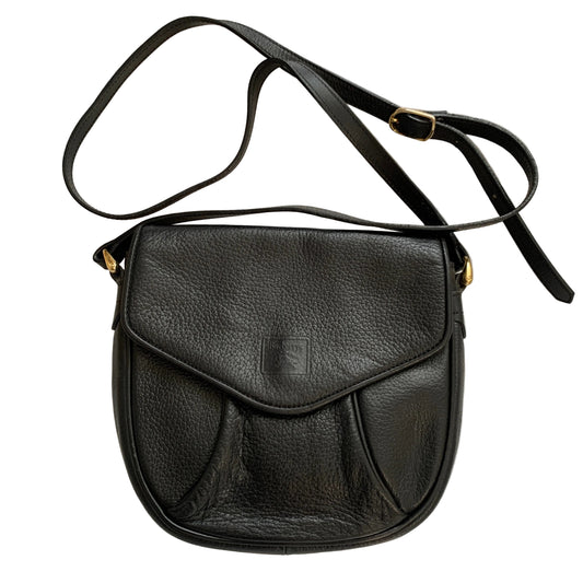 Burberry black leather crossbody bag Authentic with COA 8.7x7.8x2