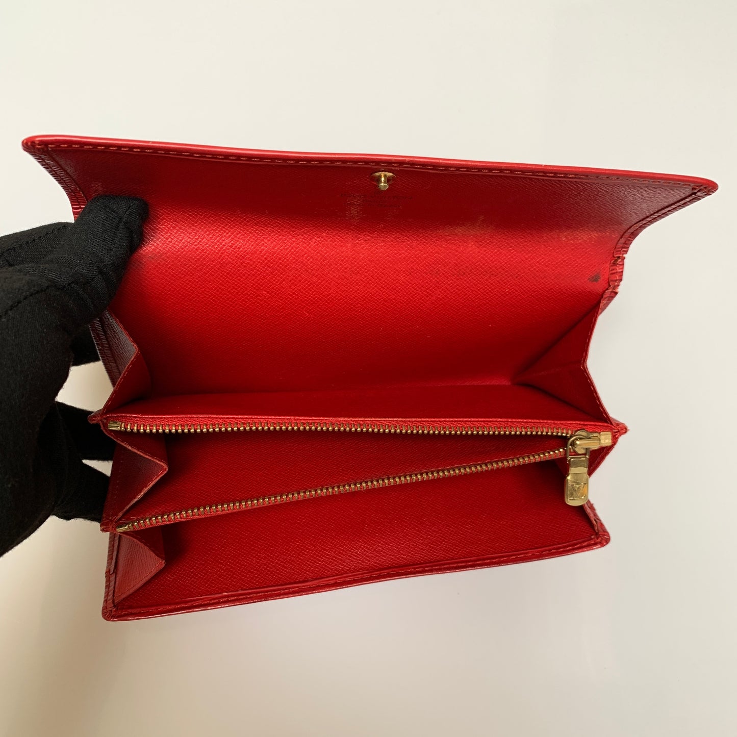 Louis Vuitton red Epi leather long wallet CA0997 Authentic with COA