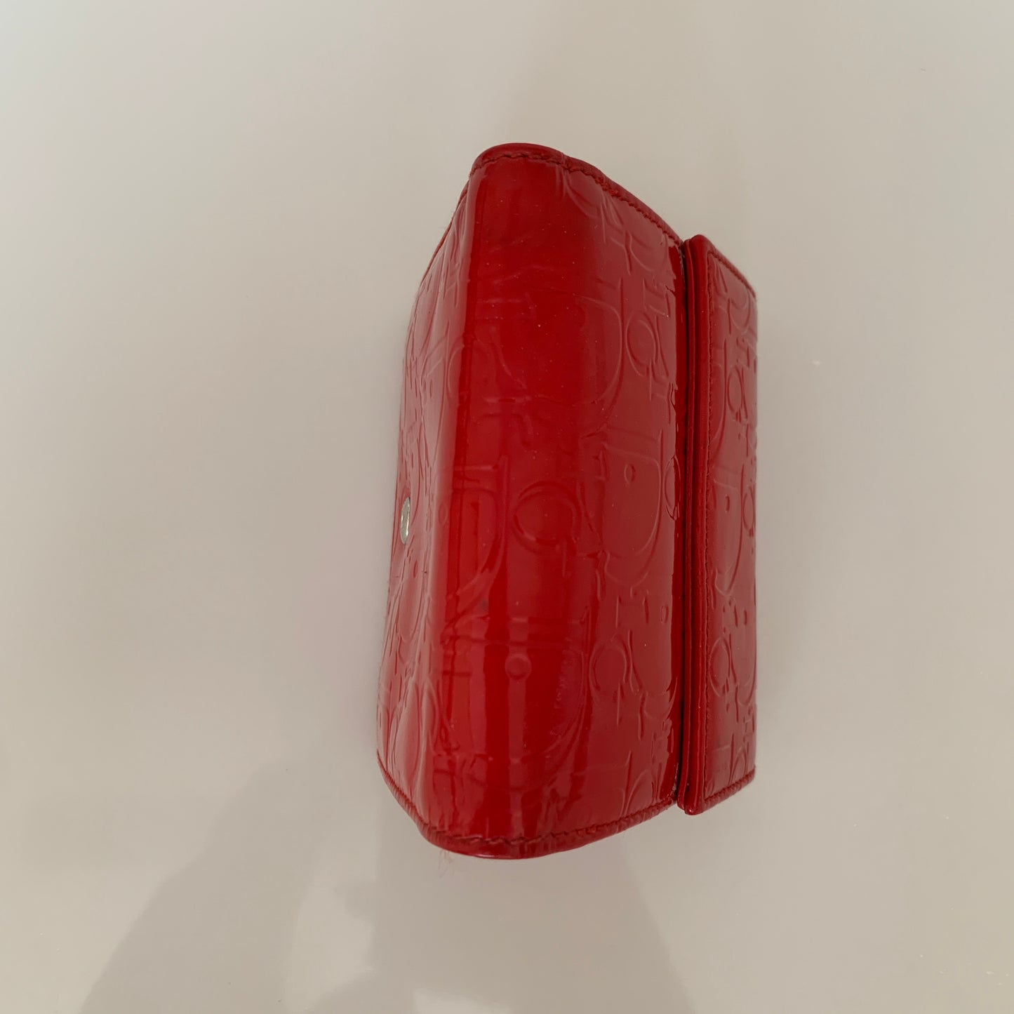 Christian Dior Red trotter logo patent leather Wallet Authentic with COA