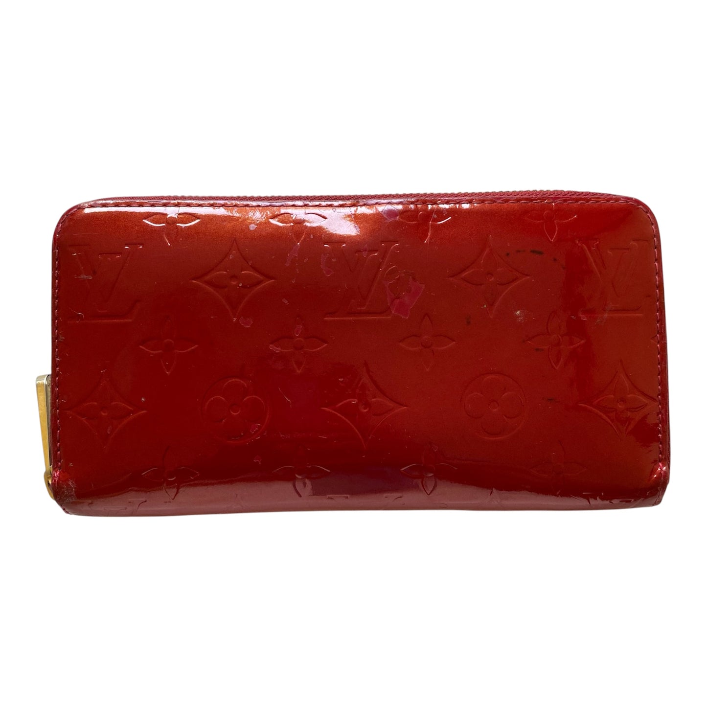 Louis Vuitton red monogram vernis zippy wallet CA4078 Authentic with coa 7.7x4