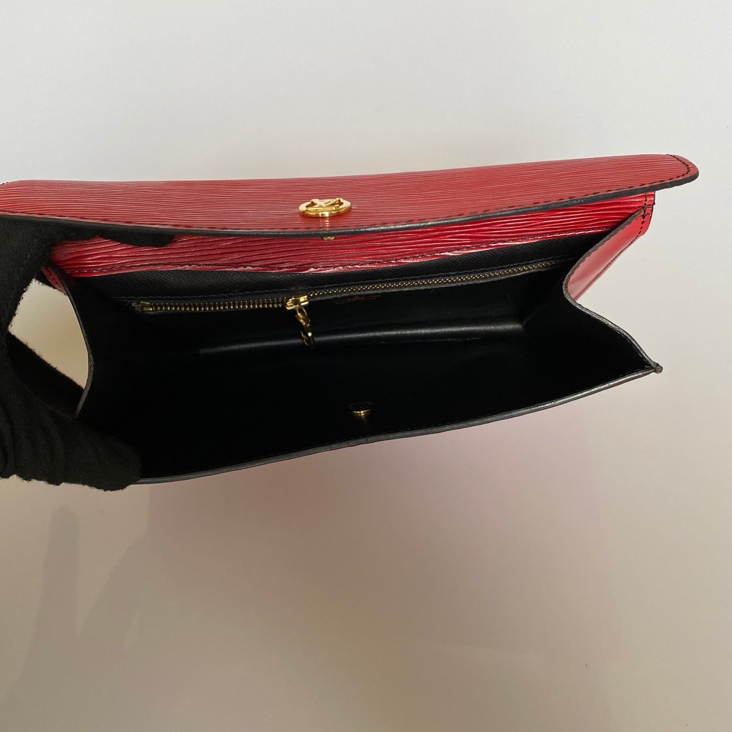 Louis Vuitton red Epi leather pouch bag 8904 authentic with COA