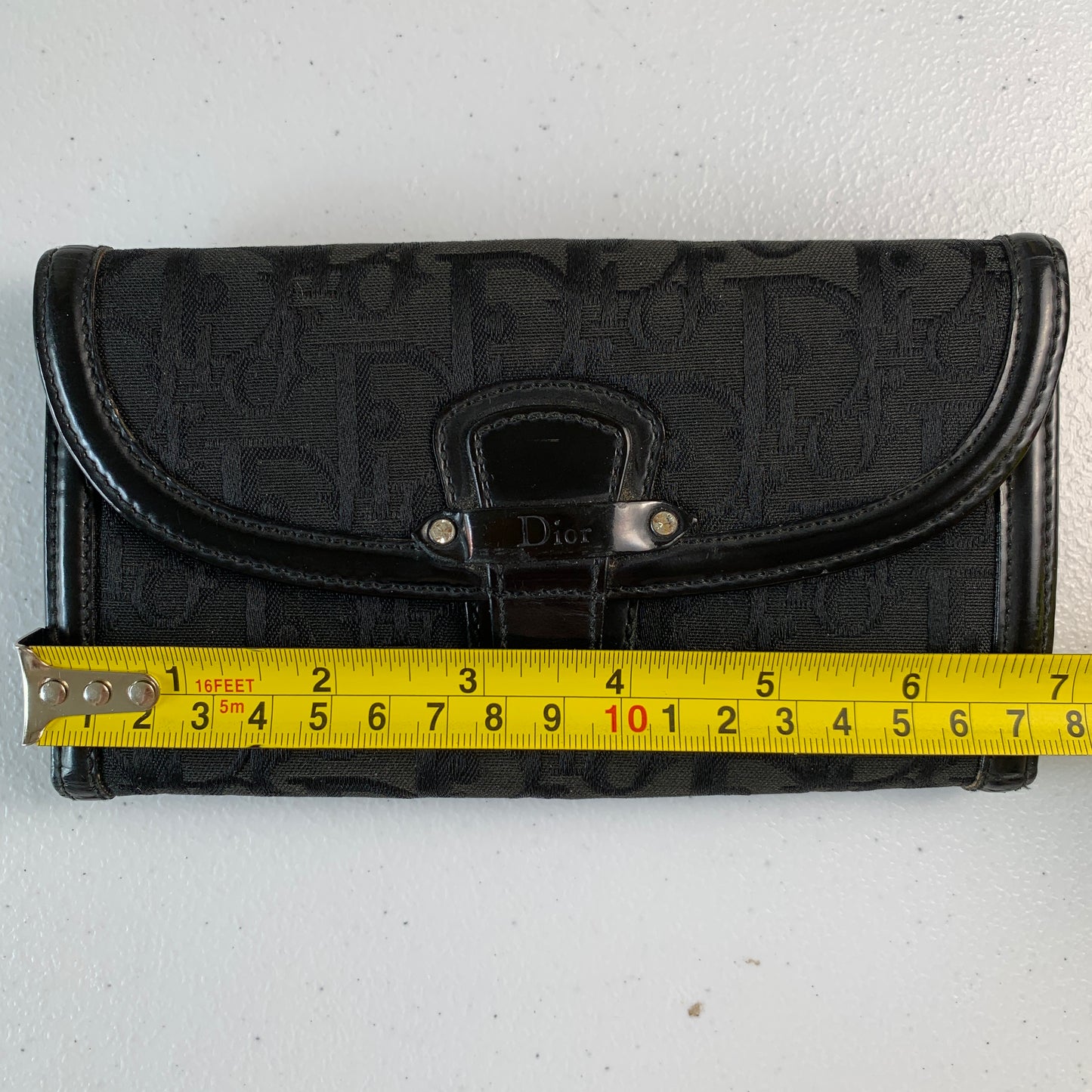 Christian Dior trotter black long wallet Authentic with COA