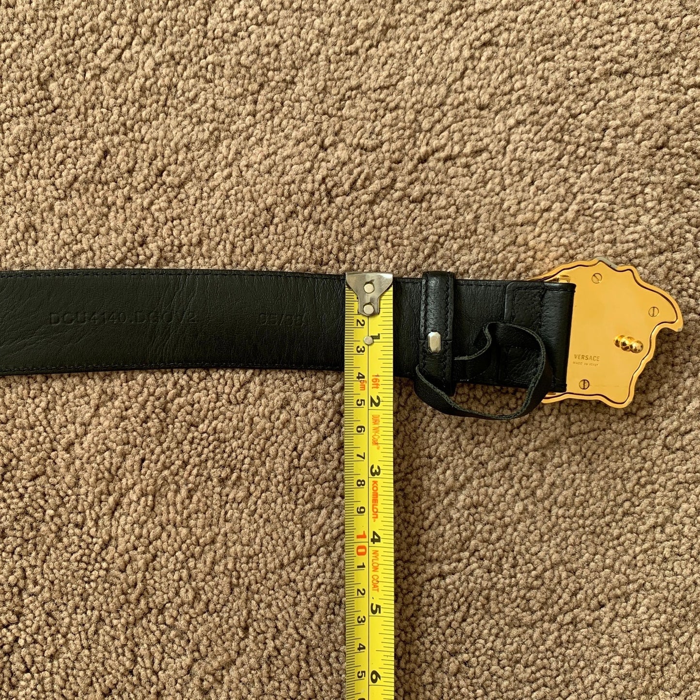 V1011 Versace unisex medusa black leather belt size 38 inches