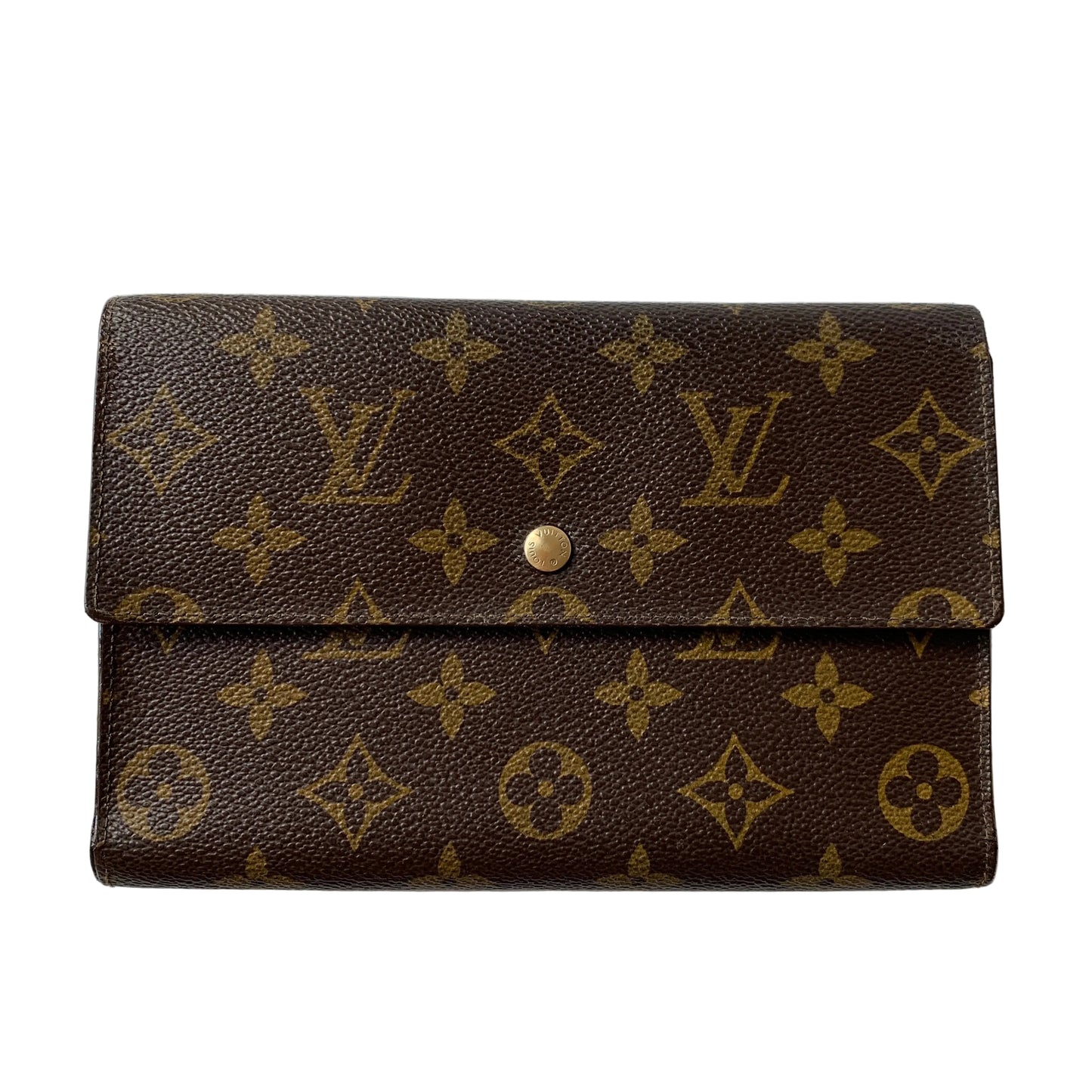Louis Vuitton brown monogram wallet 8912 AN authentic with COA